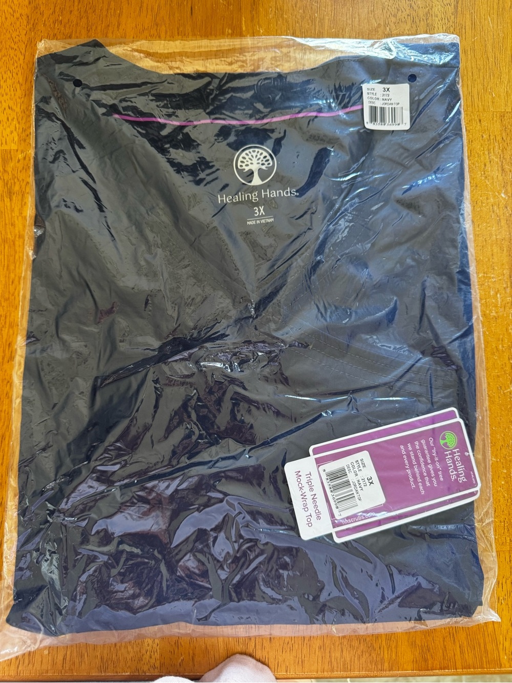 Healing Hands Navy Scrub Top- 3X